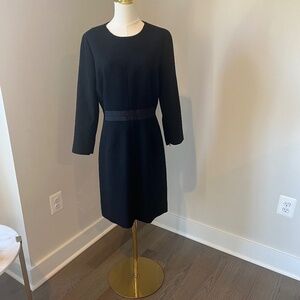 J Crew Black Wool Long-Sleeved Dress -- size 8
